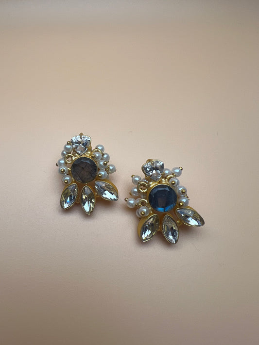 Labradorite Leaf Studs