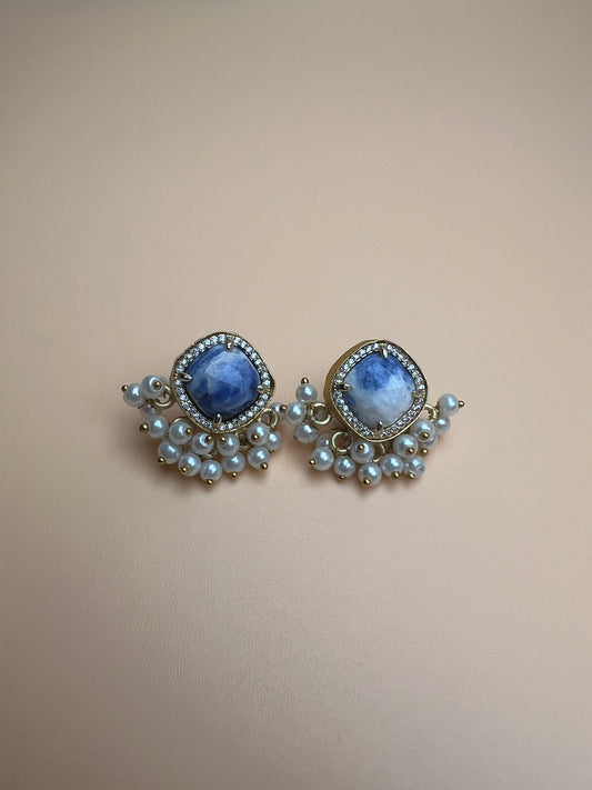 Sodalite Half Cluster Studs