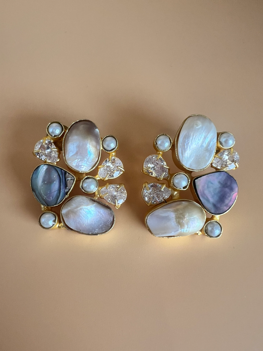 Mother of Pearl Flower Earrings