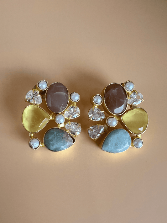 Amazonite Flower Earrings
