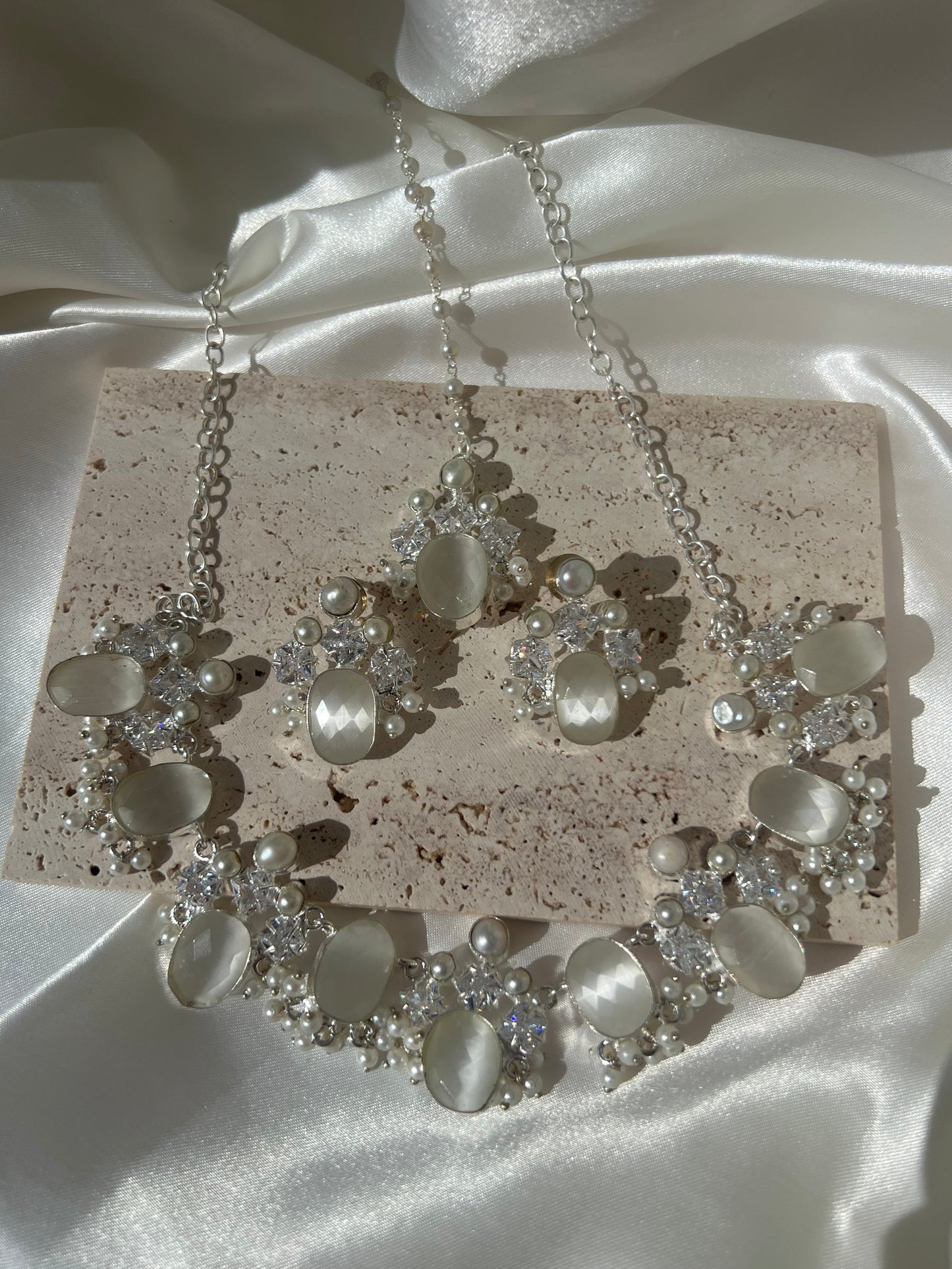 Baroque Pearl Selene Silver Set