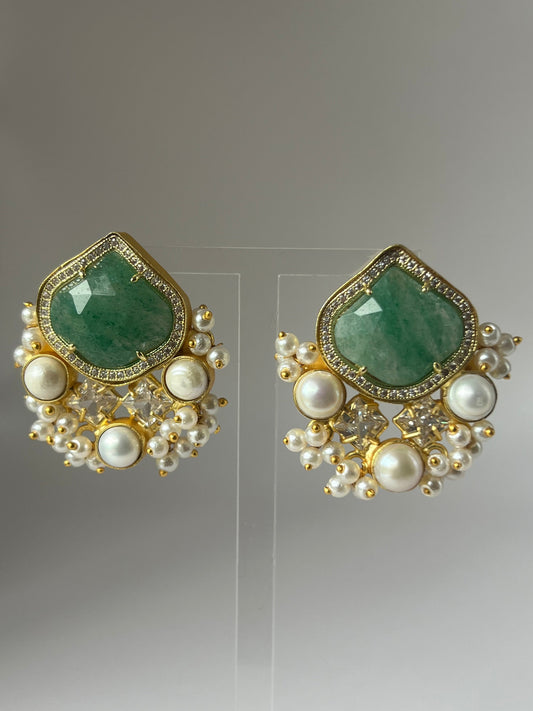 Amazonite Teardrop Studs