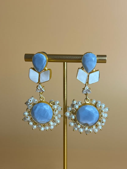Isara Angelite and Mother of Pearl Set
