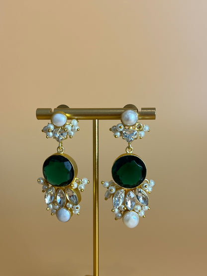 Isara Green Onyx and Swarovski Set