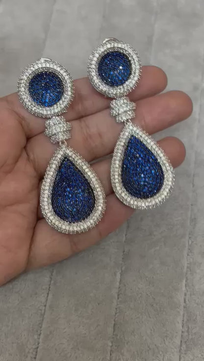 Iris Electric Blue Danglers